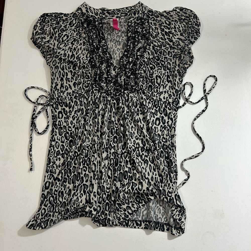 Victoria's Secret Black and White Leopard Blouse